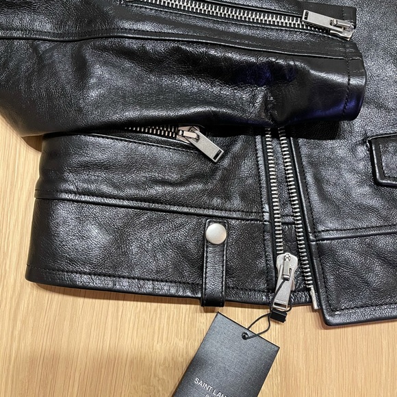 NWT Saint Laurent Leather Moto Jacket - Picture 8 of 15